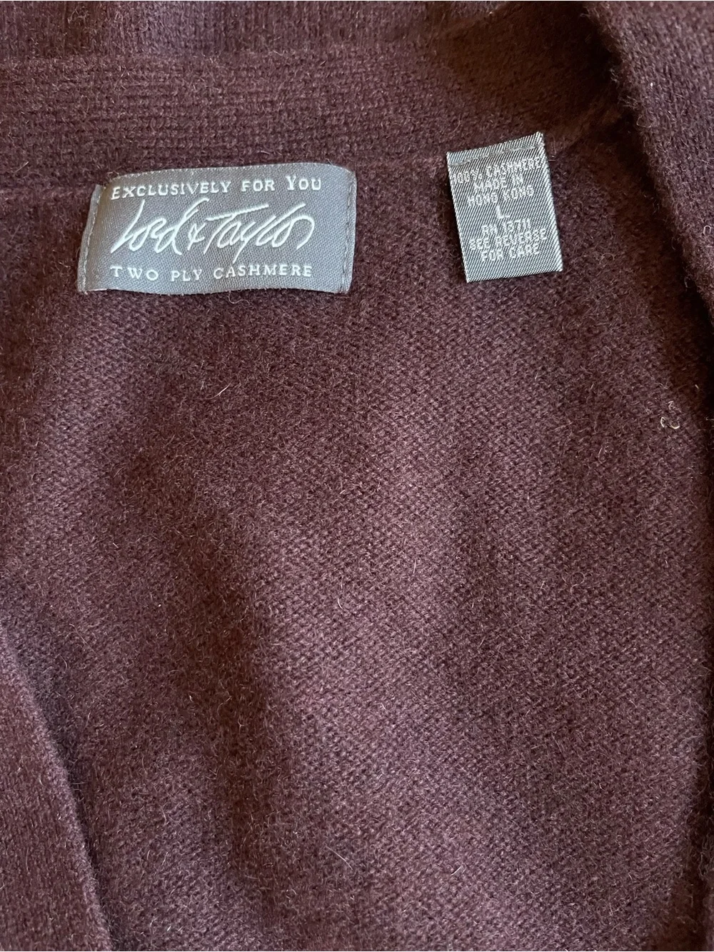 Lord & Taylor Men’s Vintage Brown Two Ply Cashmere Cardigan Sweater Size Large